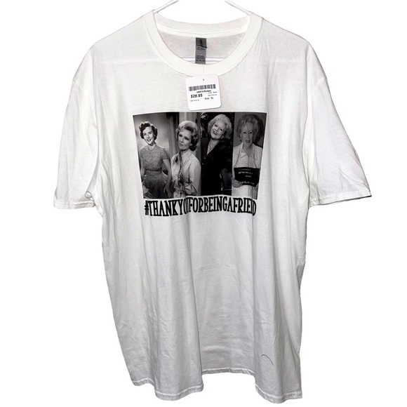 Gildan Tops - NWT GILDAN  GOLDEN GIRL BETTY WHITE BLACK/WHITE GRAPHIC TEE SIZE X-LARGE